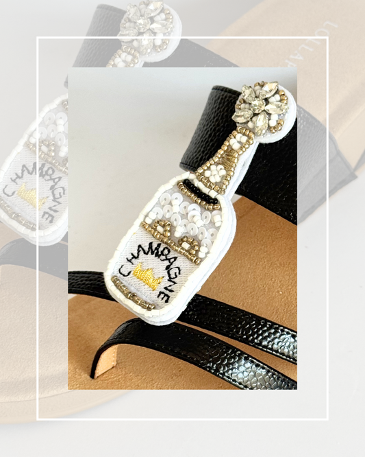 Clip On Beaded Champagne Bottle