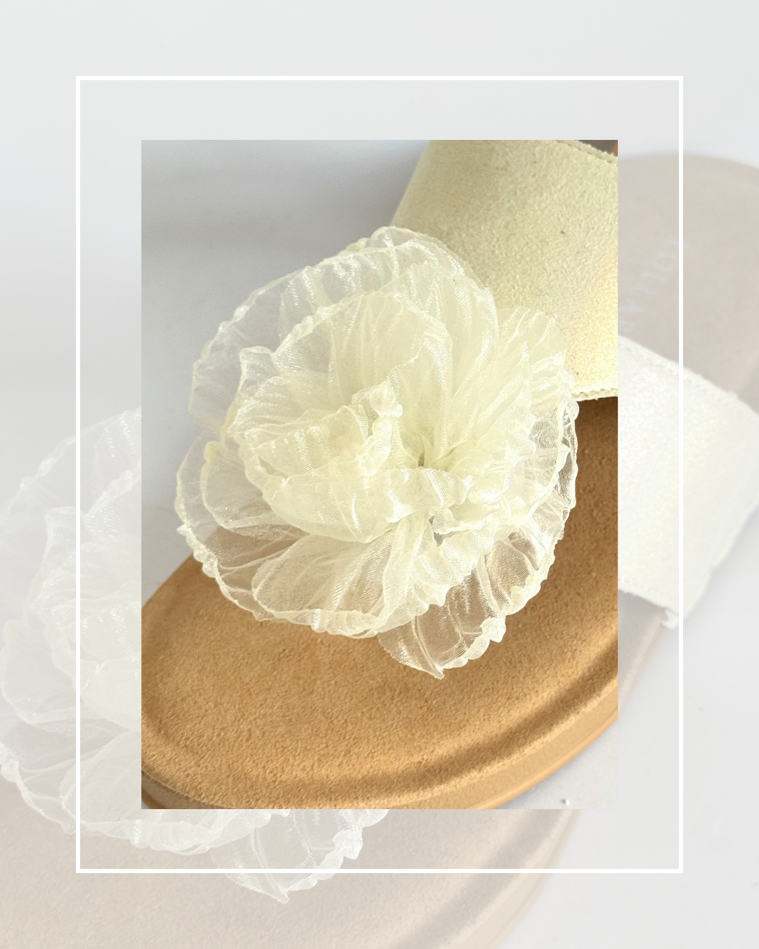 Clip on Textured Large Cream Chiffon Flower