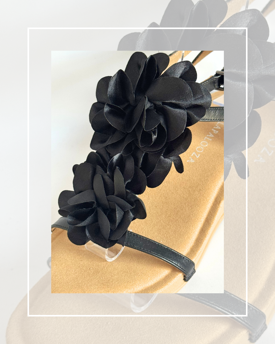 Clip On Black Satin Large and Medium Flower
