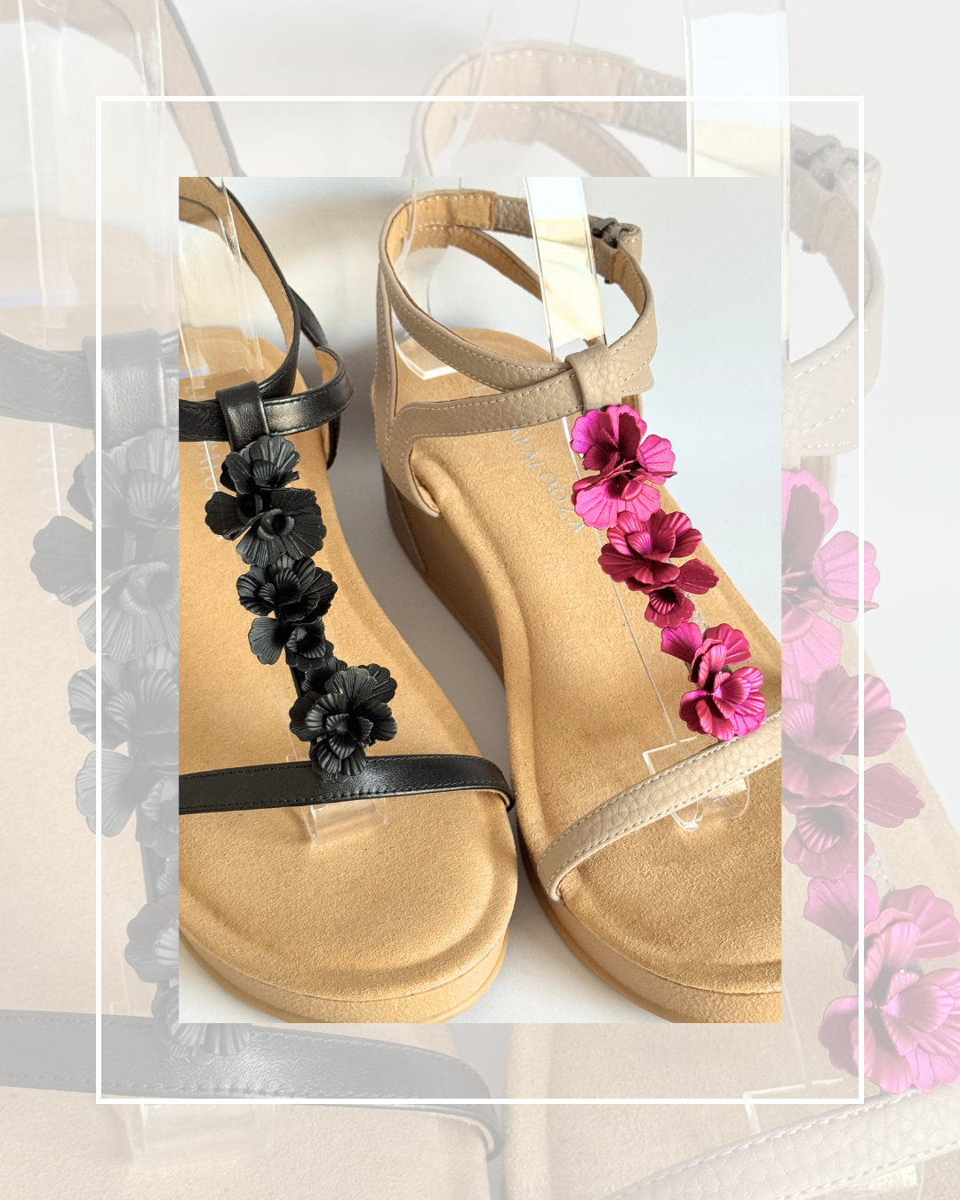 Clip On Metal Strip of Flowers 2 Colours