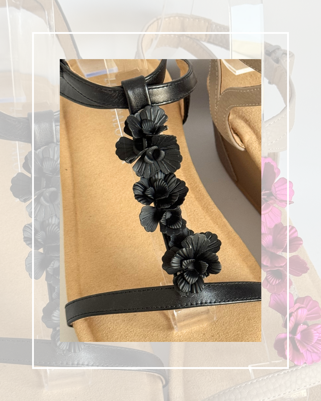 Clip On Metal Strip of Flowers 2 Colours