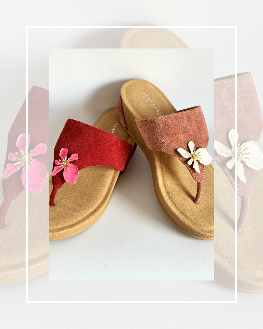 Clip On Metal and Resin Small Flowers Pink and Cream Gold Middle