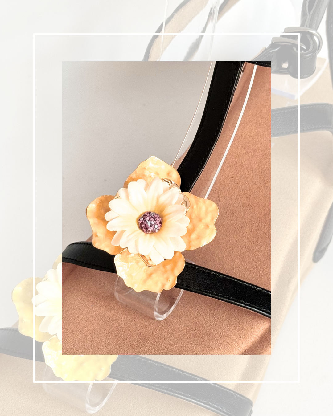 Clip On Cream Metal Large Flowers 4 Colours Medium 3 Colours