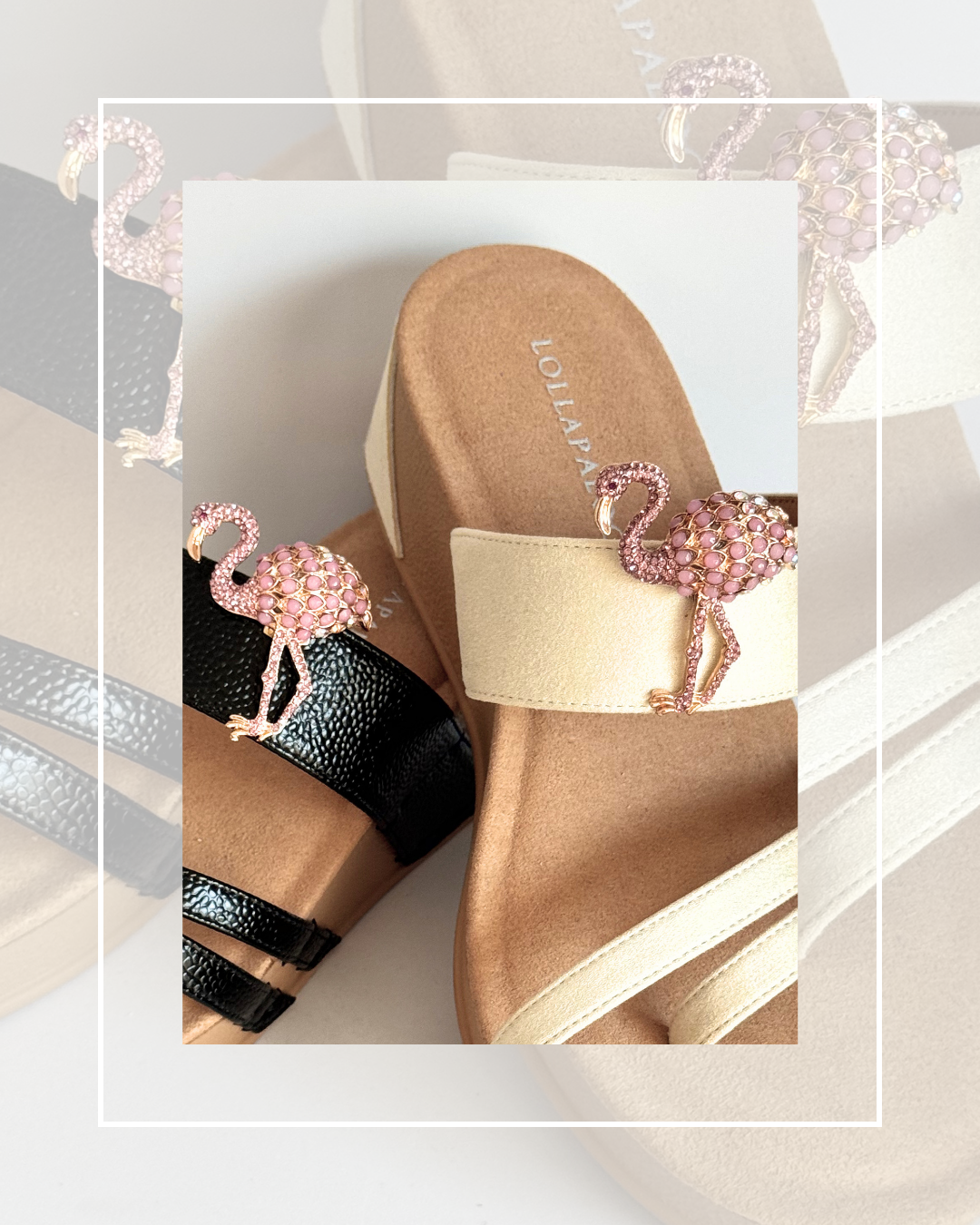 Clip On Gemstone Flamingoes