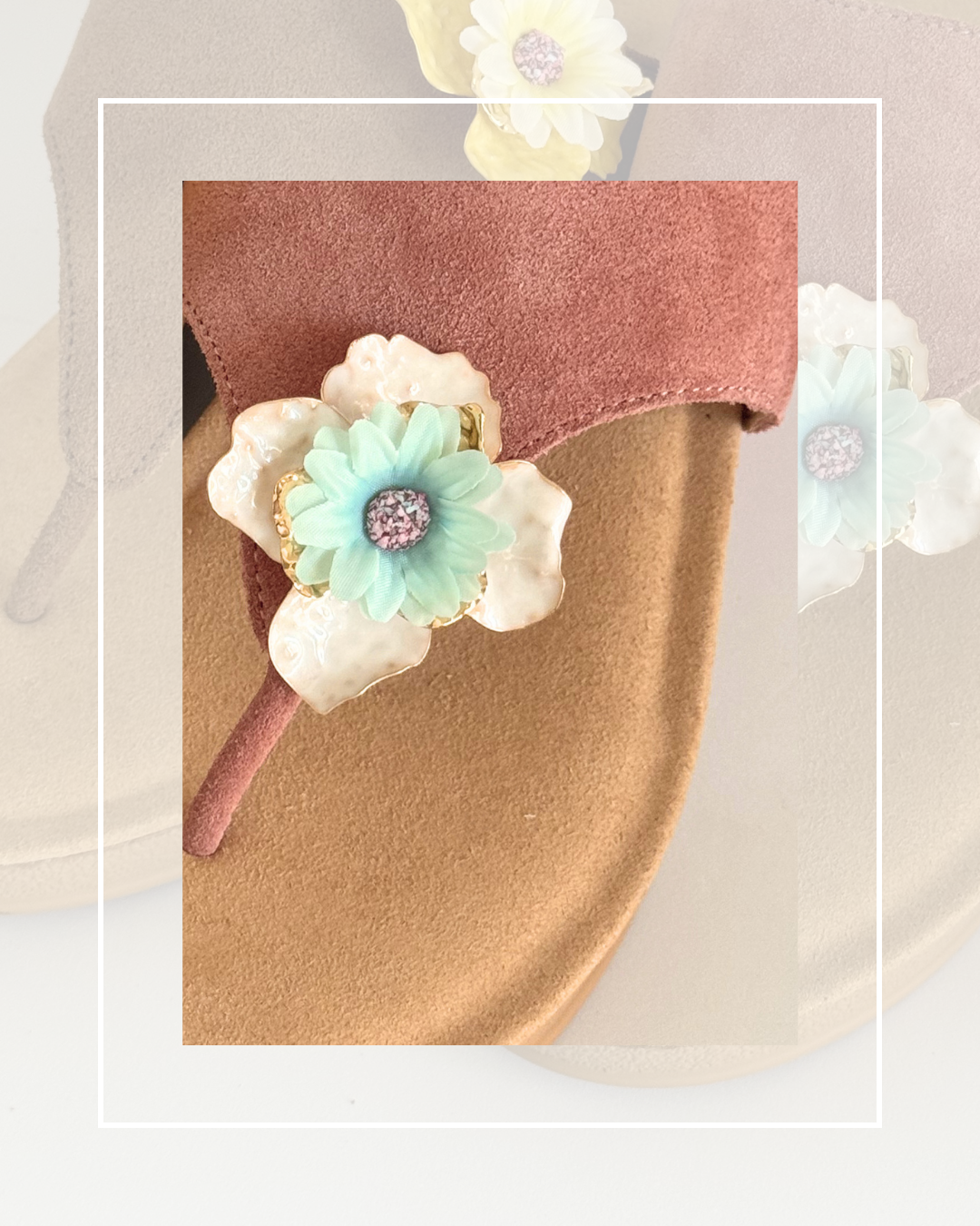 Clip On Cream Metal Large Flowers 4 Colours Medium 3 Colours