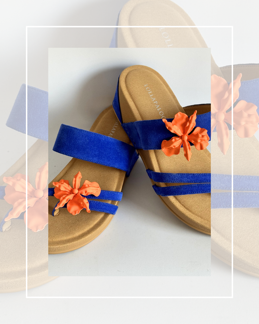 Clip On Medium Metal Orange Flower