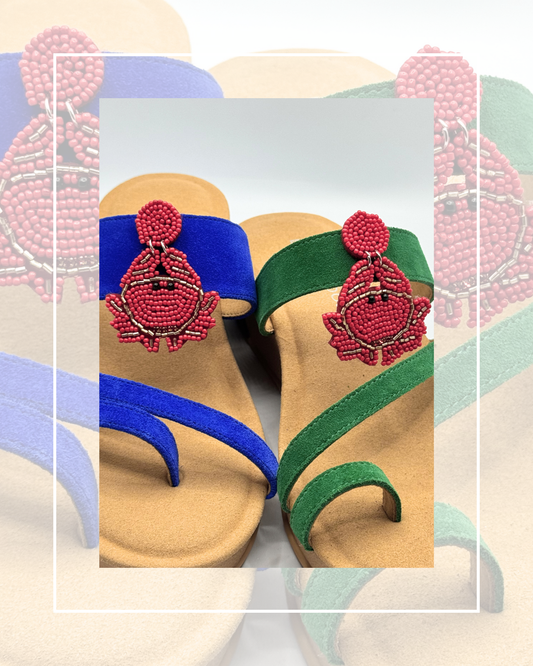 Clip On Red Beaded Crabs