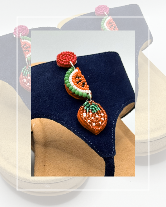 Clip On Beaded Watermelon and Strawberry