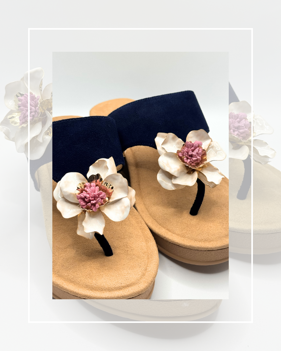 Clip On Cream Metal Large Flowers 4 Colours Medium 3 Colours