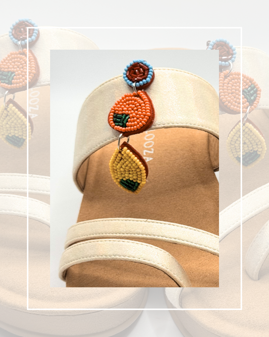 Clip On Beaded Oranges and Lemons