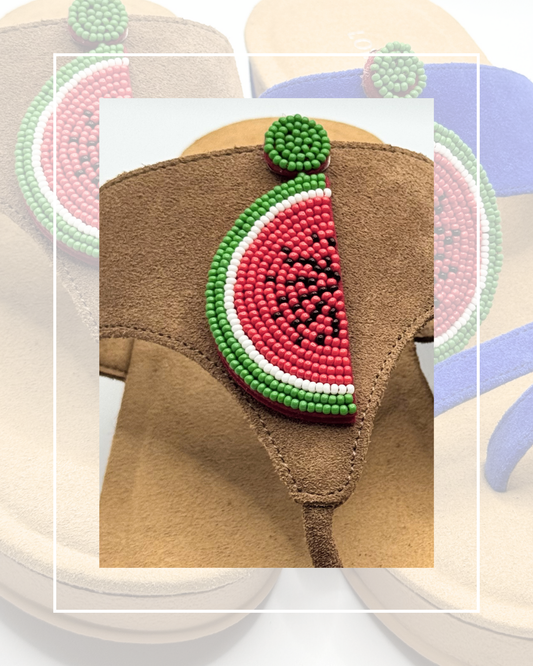 Clip On Beaded Large Watermelon Slices