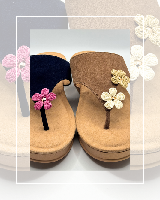 Clip On Small Paper Flowers with Gold Middle in 3 Colours