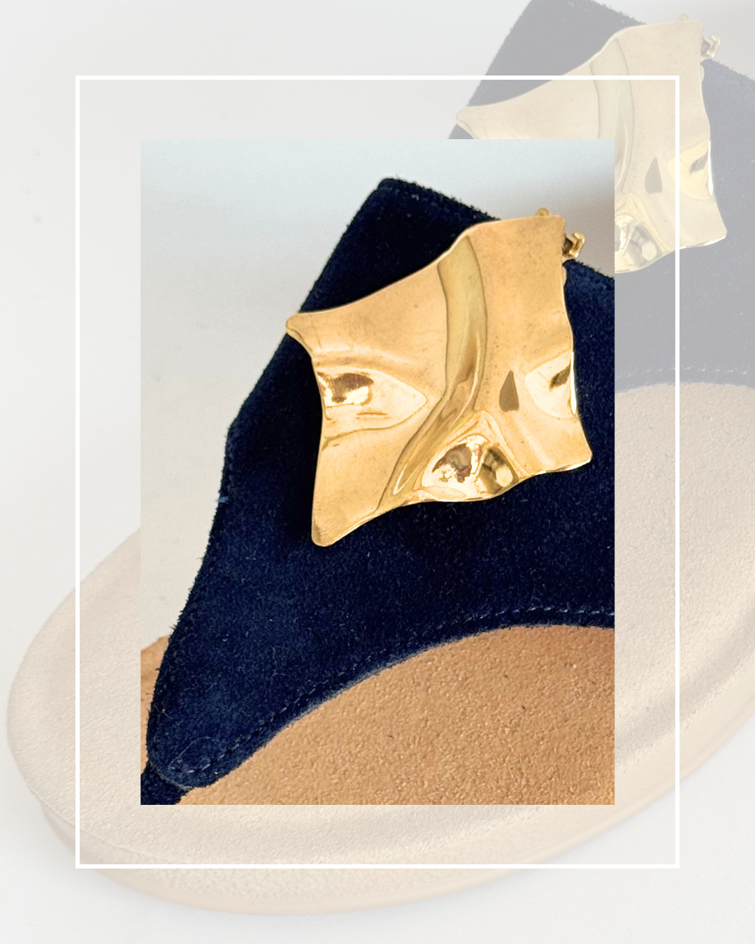 Clip On Gold Melted Square