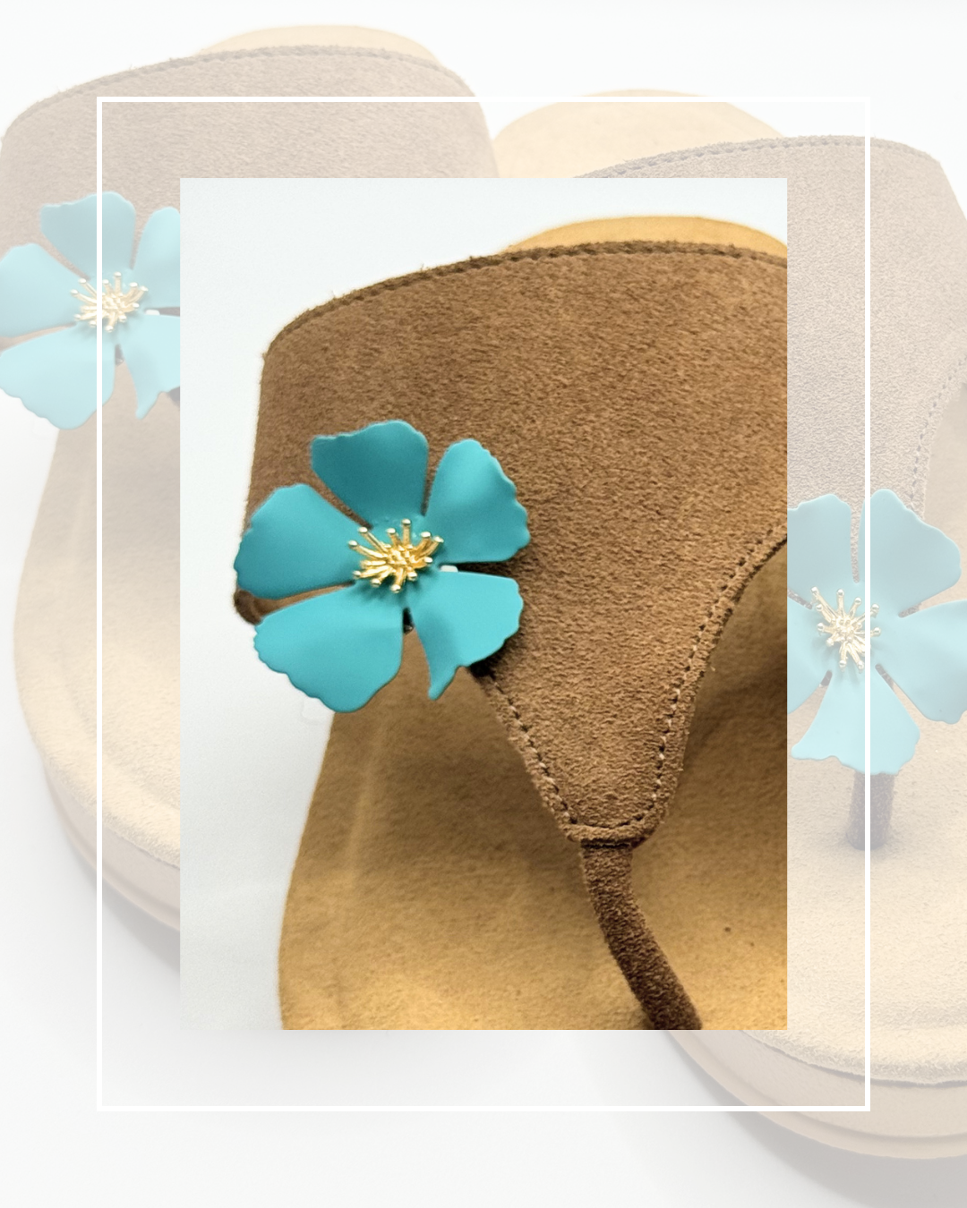 Clip On Metal Medium Flowers with Gold Centre 6 Colours
