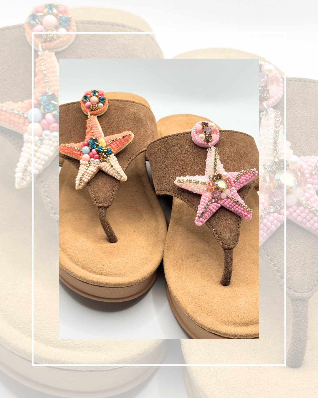Clip On Beaded Felt Large Starfish 4 Colours