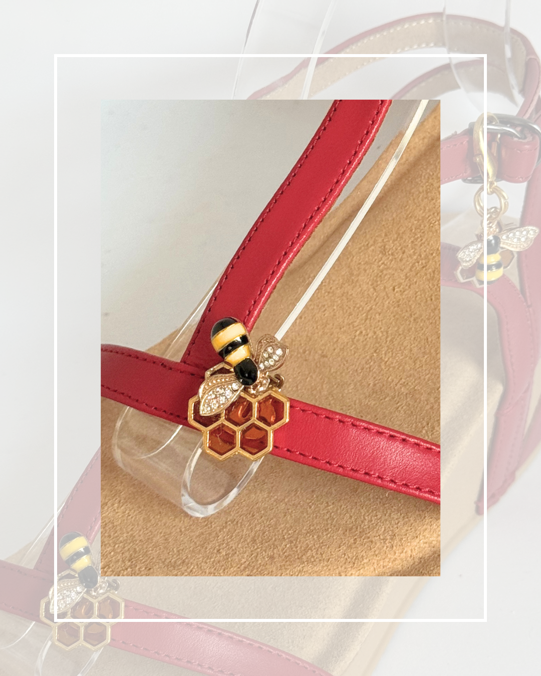 Clip On Small Honey Bee and Honey Comb