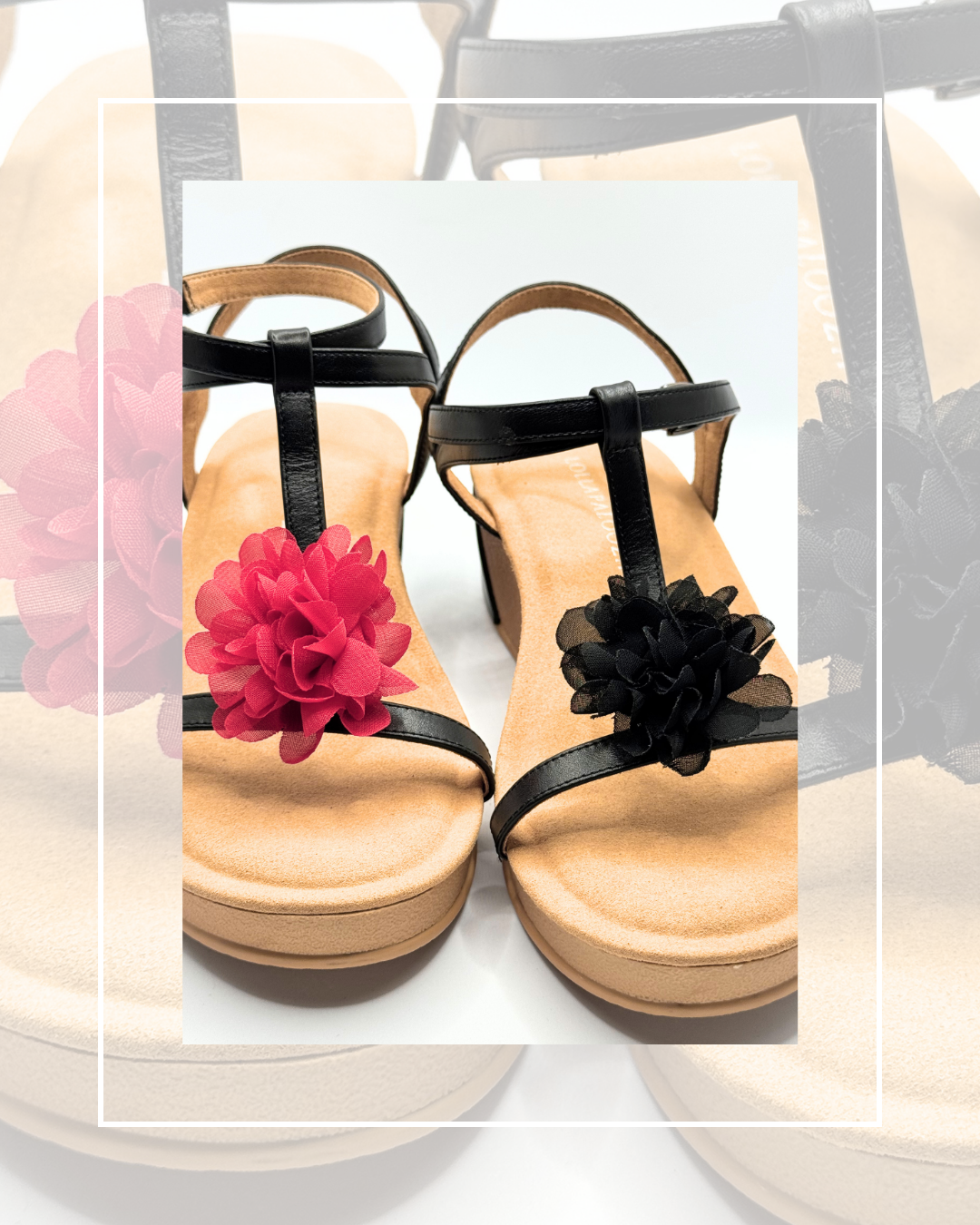 Clip On Material Medium Flowers in 7 Colours