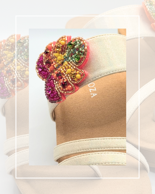 Clip On Beaded Colourful Leaf