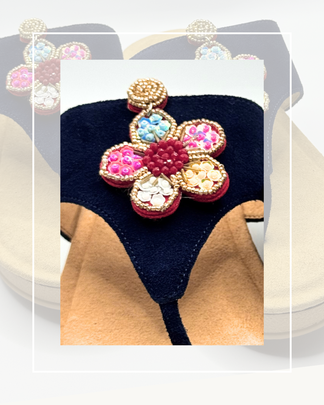 Clip On Beaded Flowers with 7 Colours