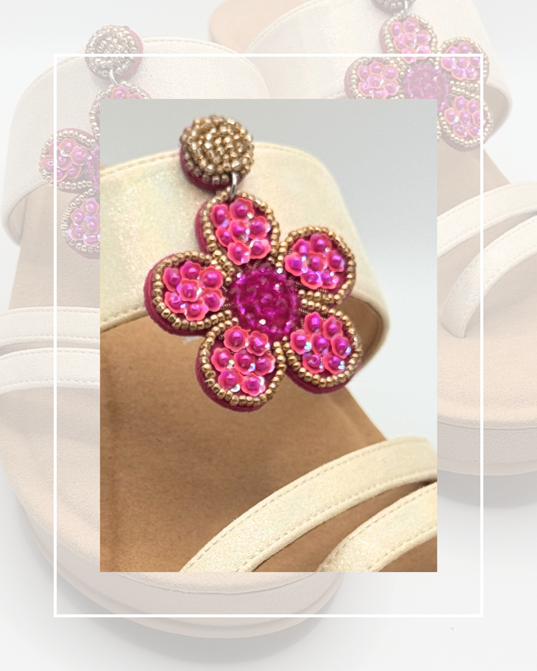 Clip On Beaded Flowers with 7 Colours