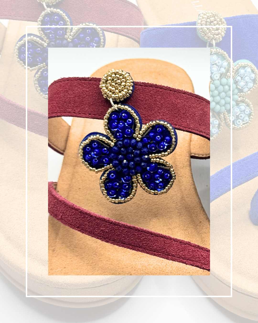 Clip On Beaded Flowers with 7 Colours