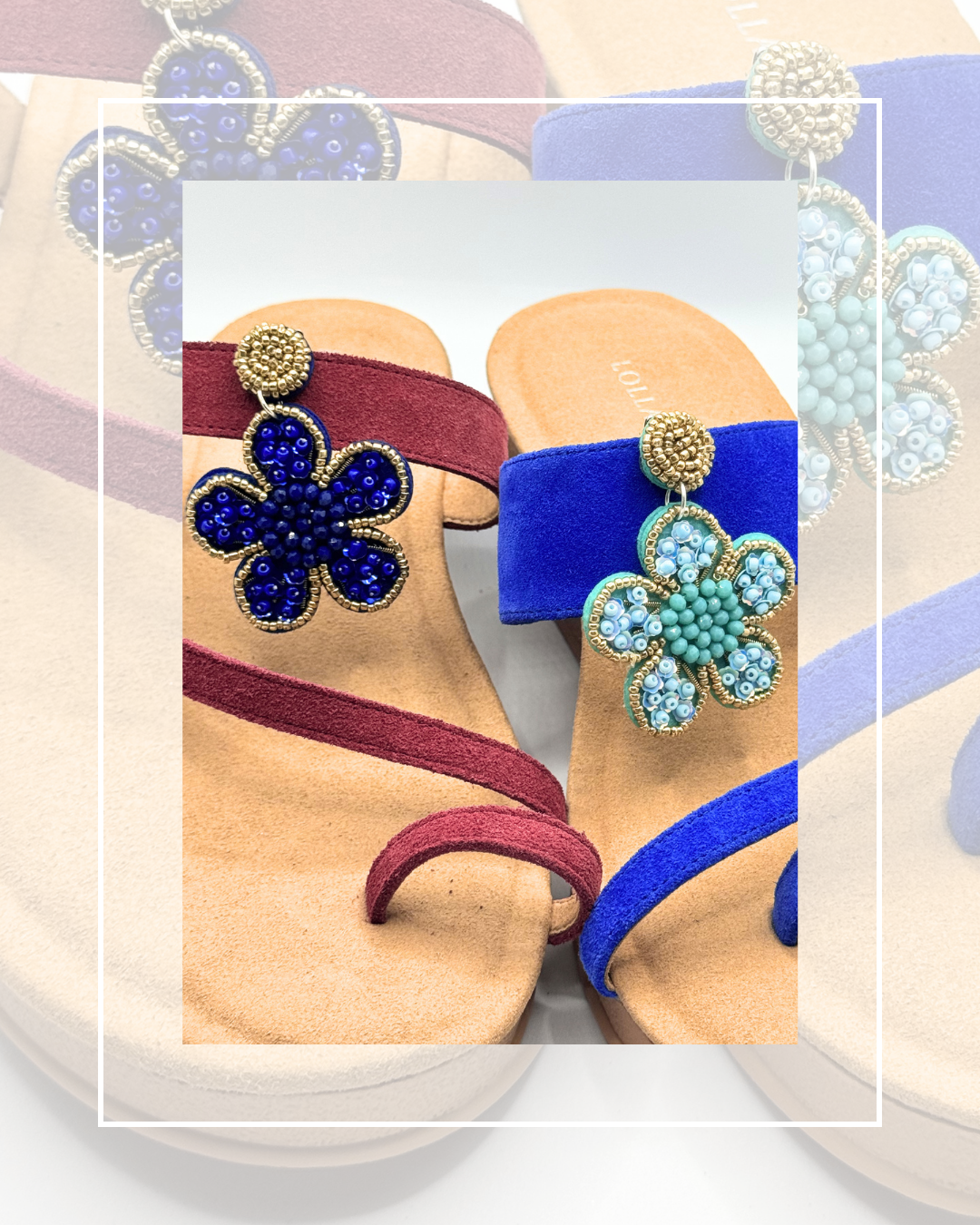 Clip On Beaded Flowers with 7 Colours