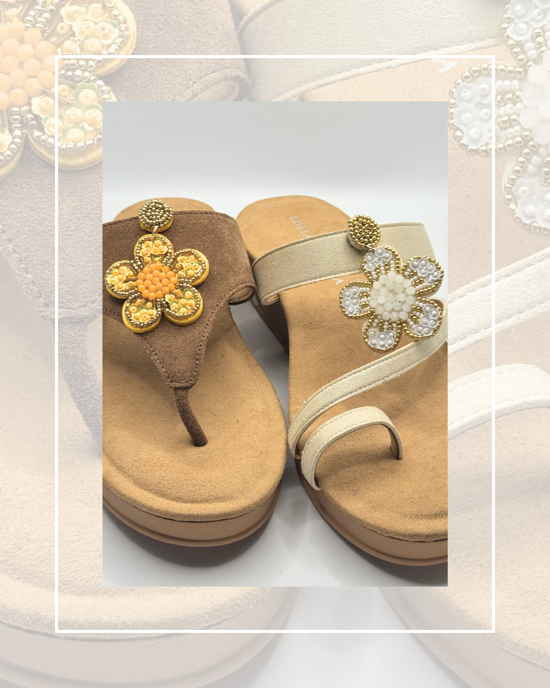 Clip On Beaded Flowers with 7 Colours