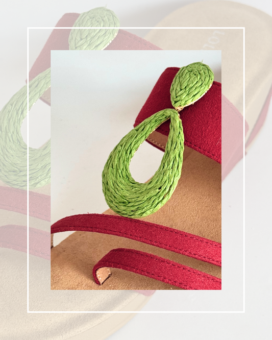 Clip On Green Paper Drop Dangle