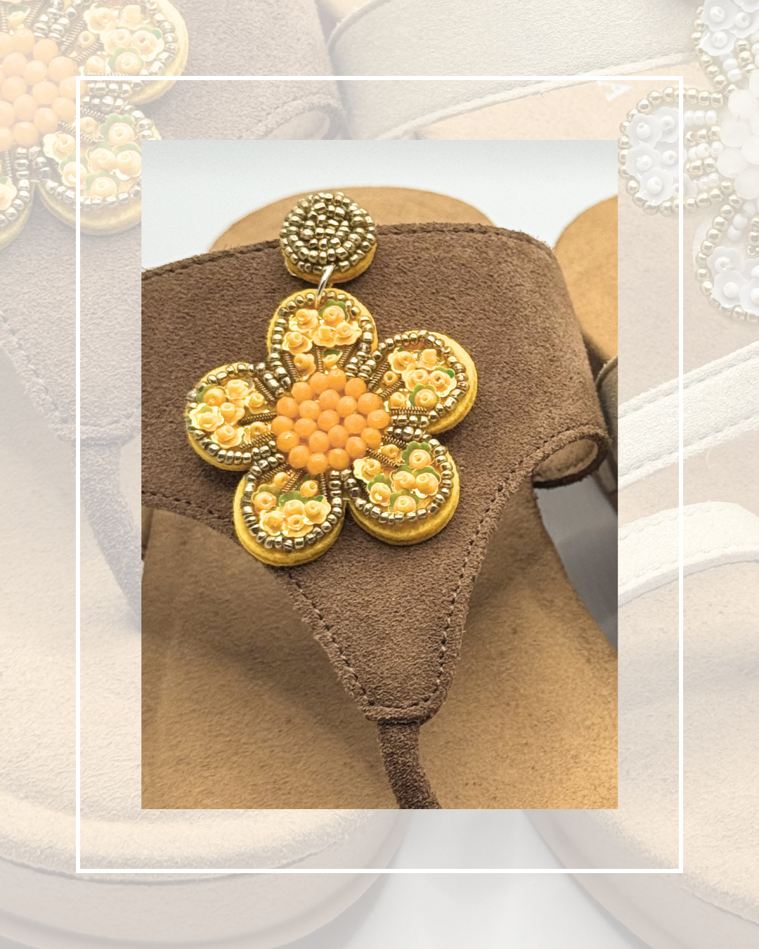 Clip On Beaded Flowers with 7 Colours