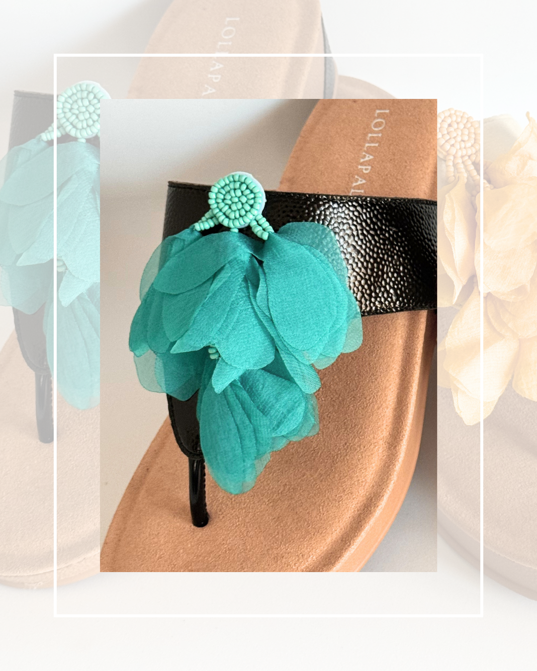 Clip On Petals in Peach, Turquoise and Mustard Yellow