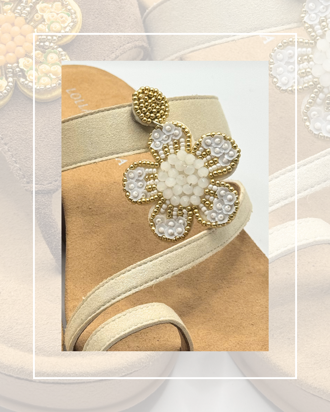 Clip On Beaded Flowers with 7 Colours