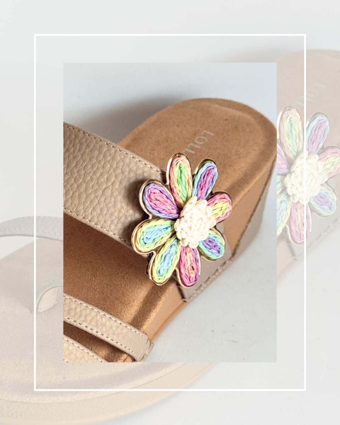Clip on Multicoloured Paper and Gold Trim Daisy Flower