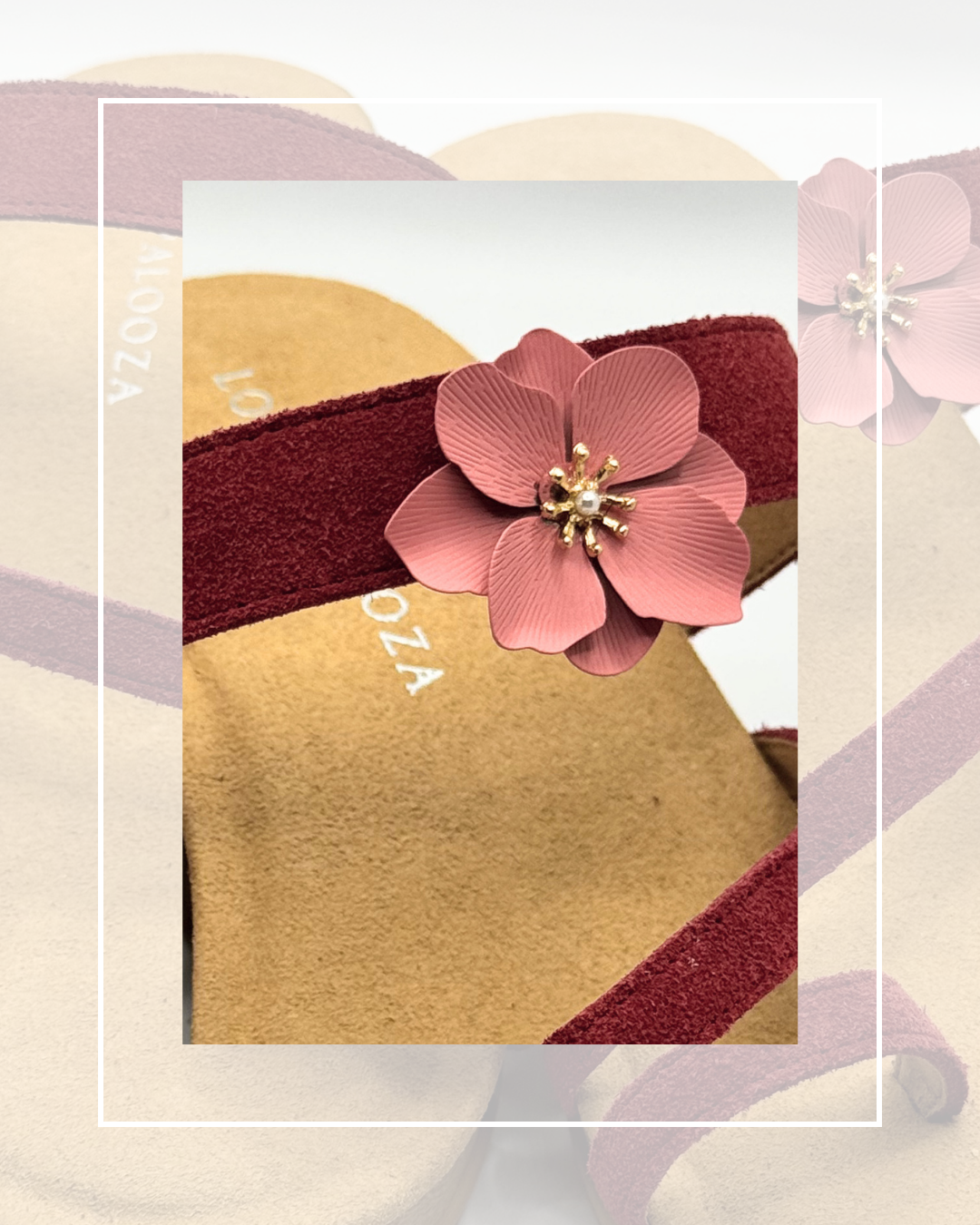 Clip On Peach Metal Flower Small
