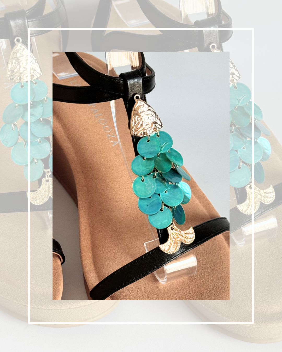 Clip on Silver and Turquoise Shell Fish