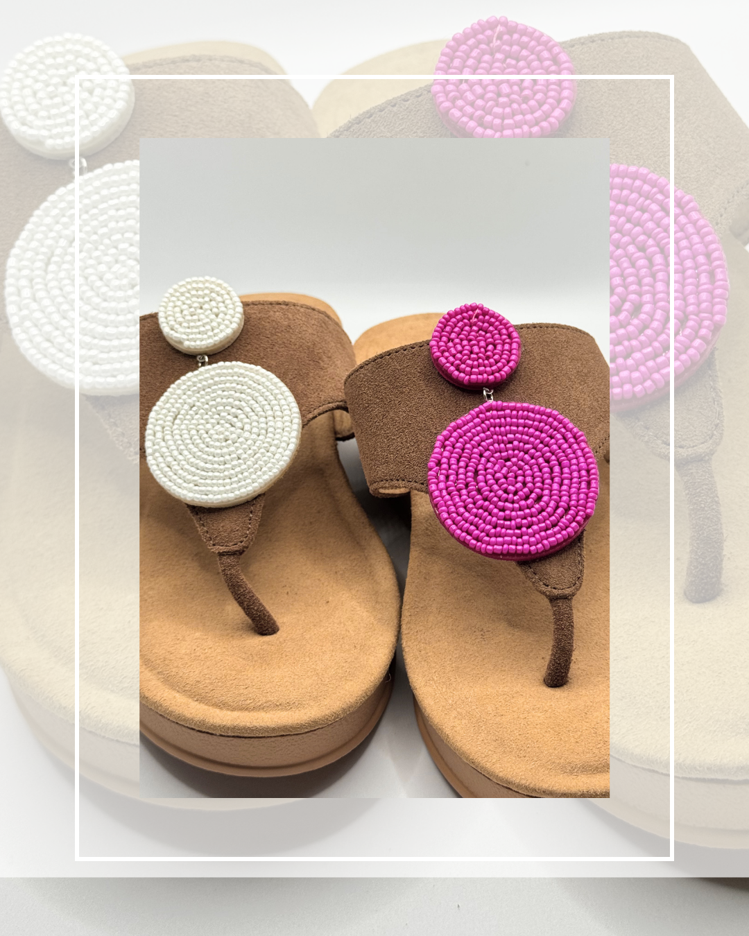 Clip On Beaded Circles 4 Colours