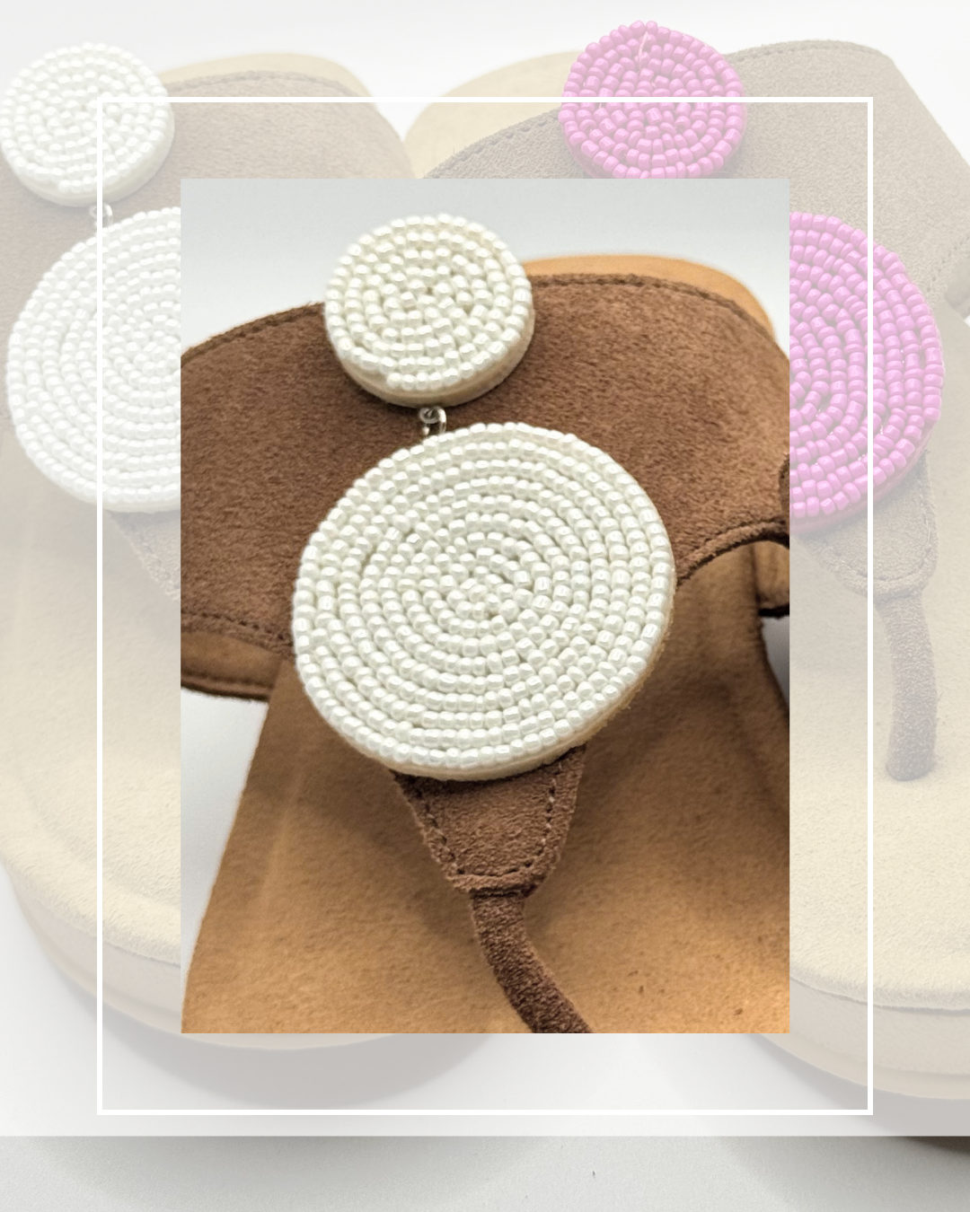 Clip On Beaded Circles 4 Colours