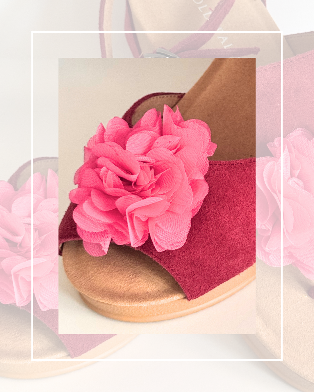 Clip On Material Coral Flowers Medium