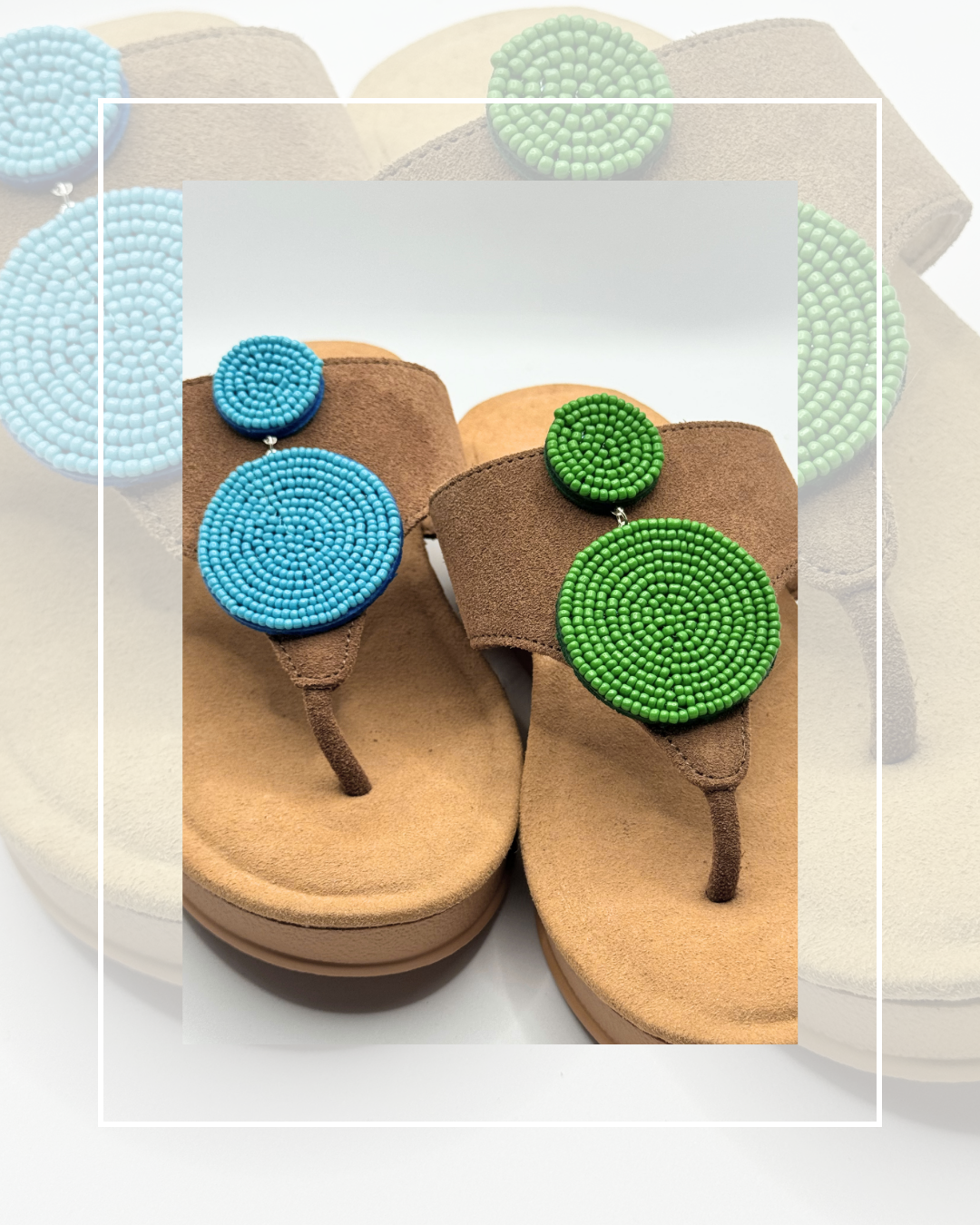 Clip On Beaded Circles 4 Colours
