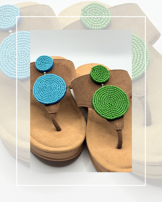 Clip On Beaded Circles 4 Colours