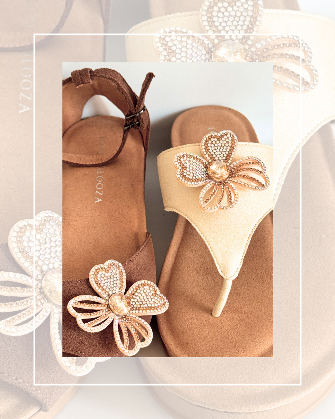 Clip On Bling Felt and Gem Gold Flower