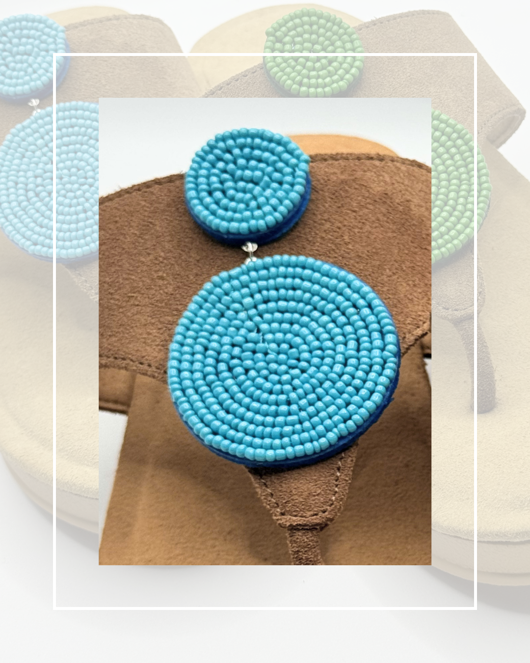 Clip On Beaded Circles 4 Colours