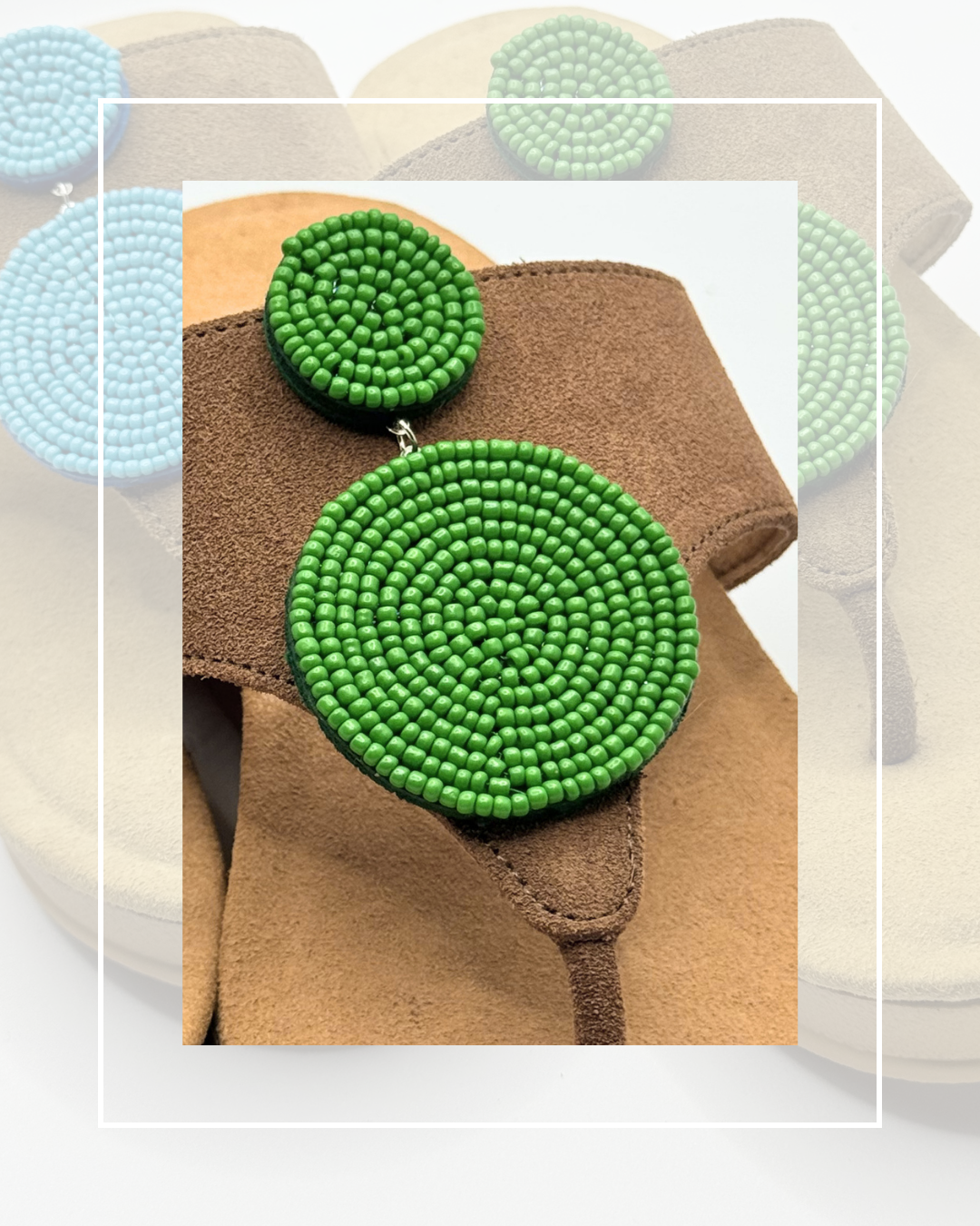 Clip On Beaded Circles 4 Colours