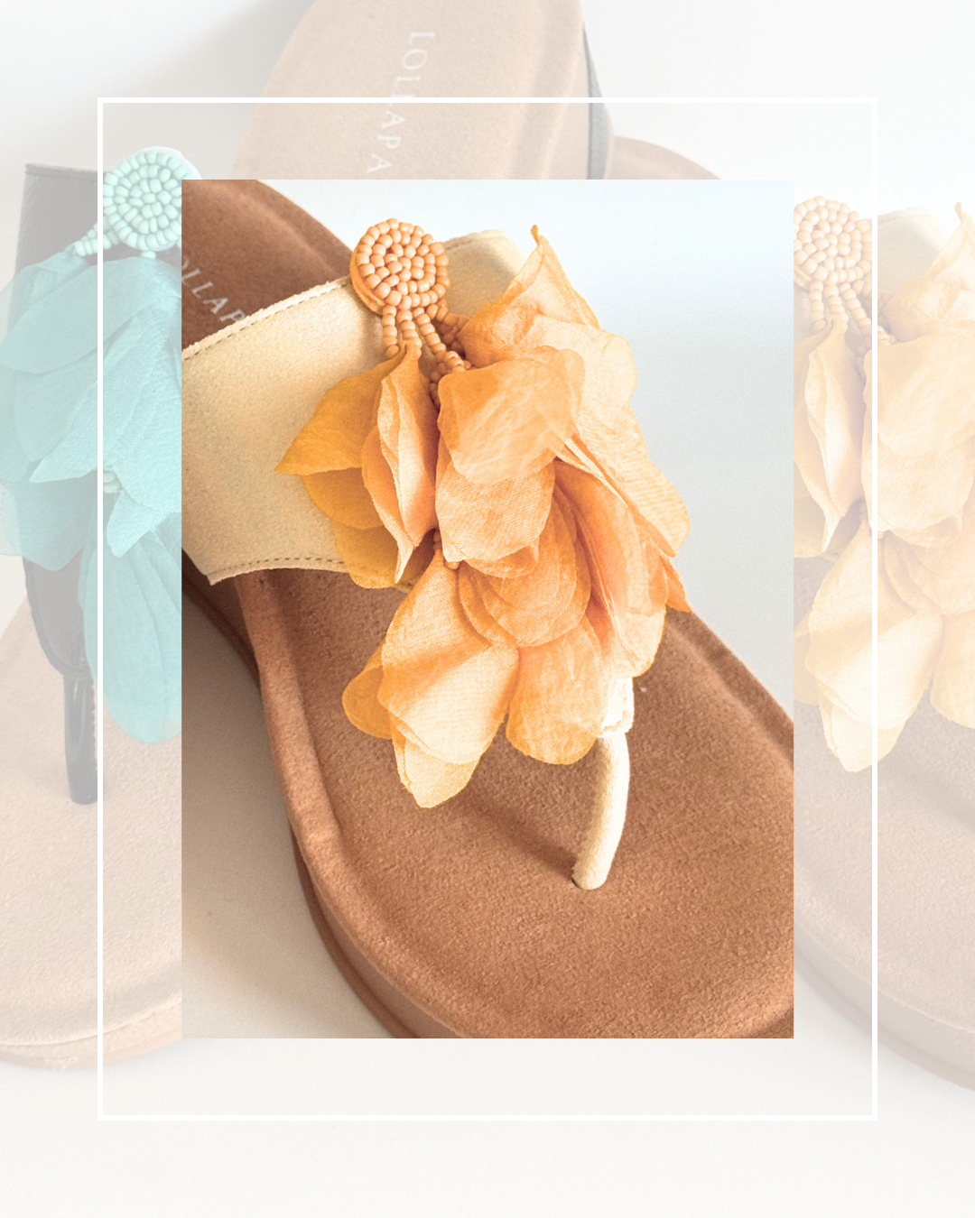 Clip On Petals in Peach, Turquoise and Mustard Yellow