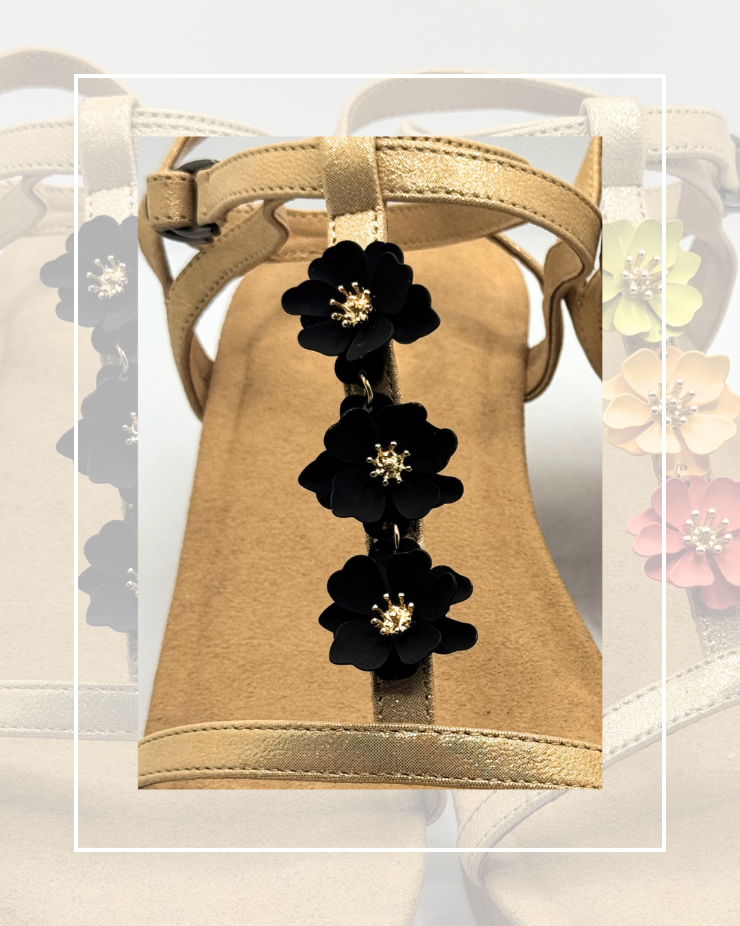 Clip On Trio of Metal Flowers 6 Colours