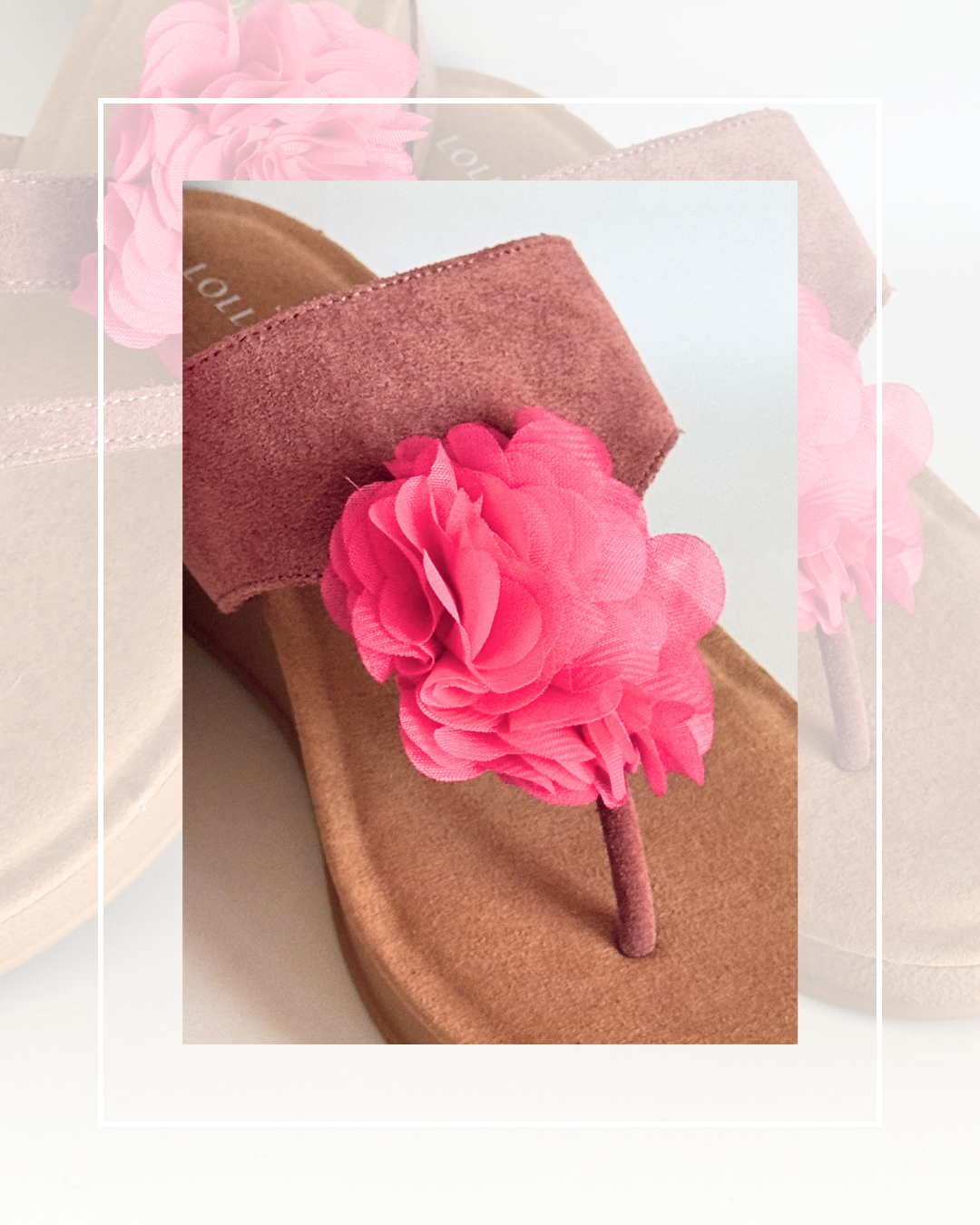 Clip On Material Coral Flowers Medium