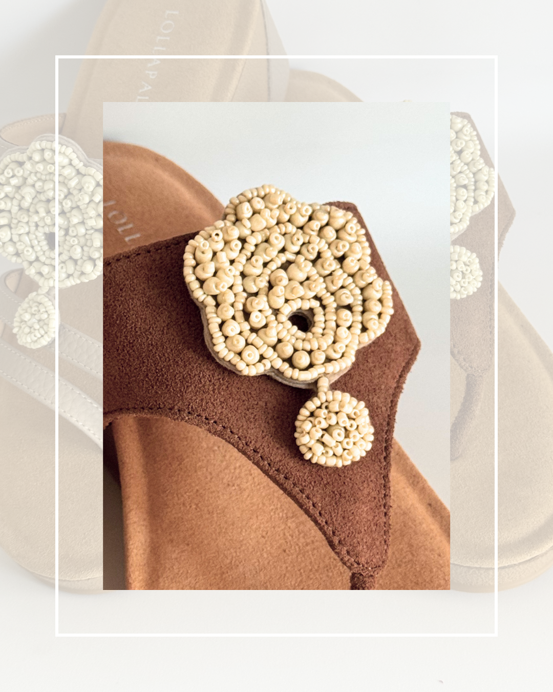 Clip On Felt and Natural Beaded Design