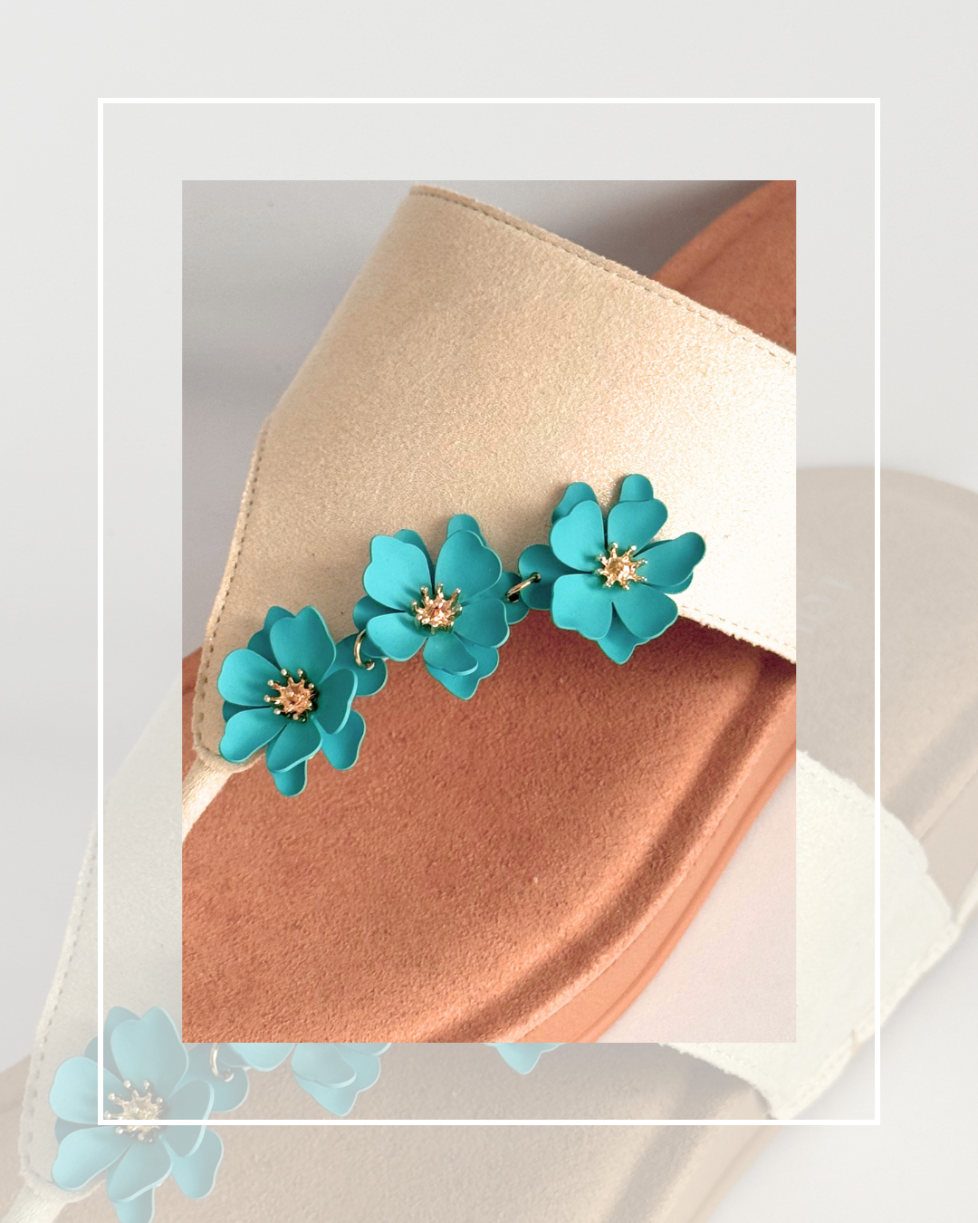Clip On Trio of Metal Flowers 6 Colours