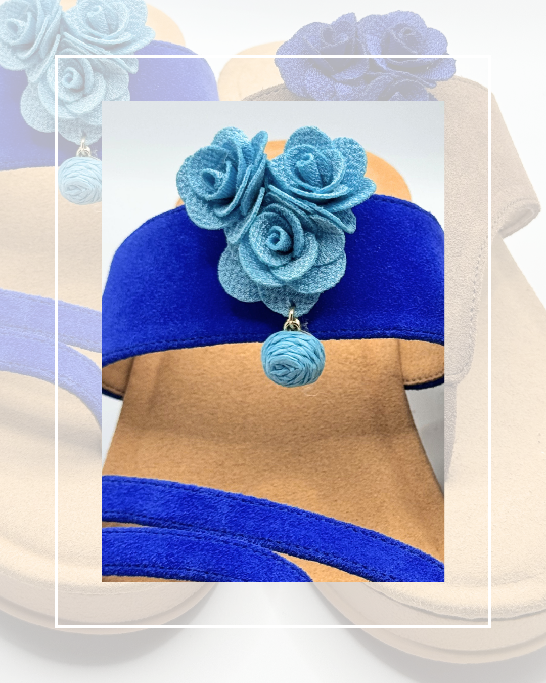 Clip On Trio of Material Flowers in 3 Colours