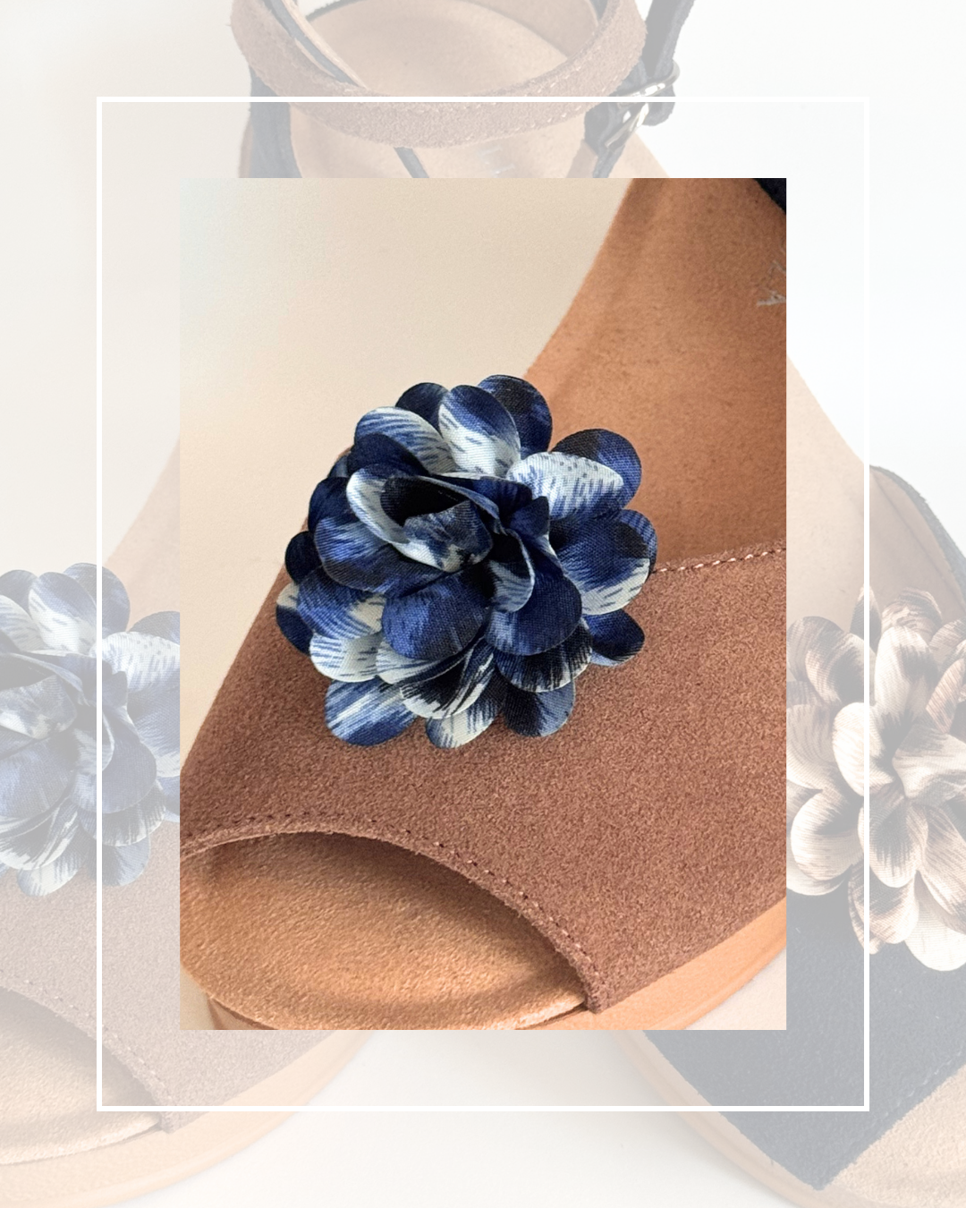 Clip On Animal Print Material Flowers Medium 2 Colours