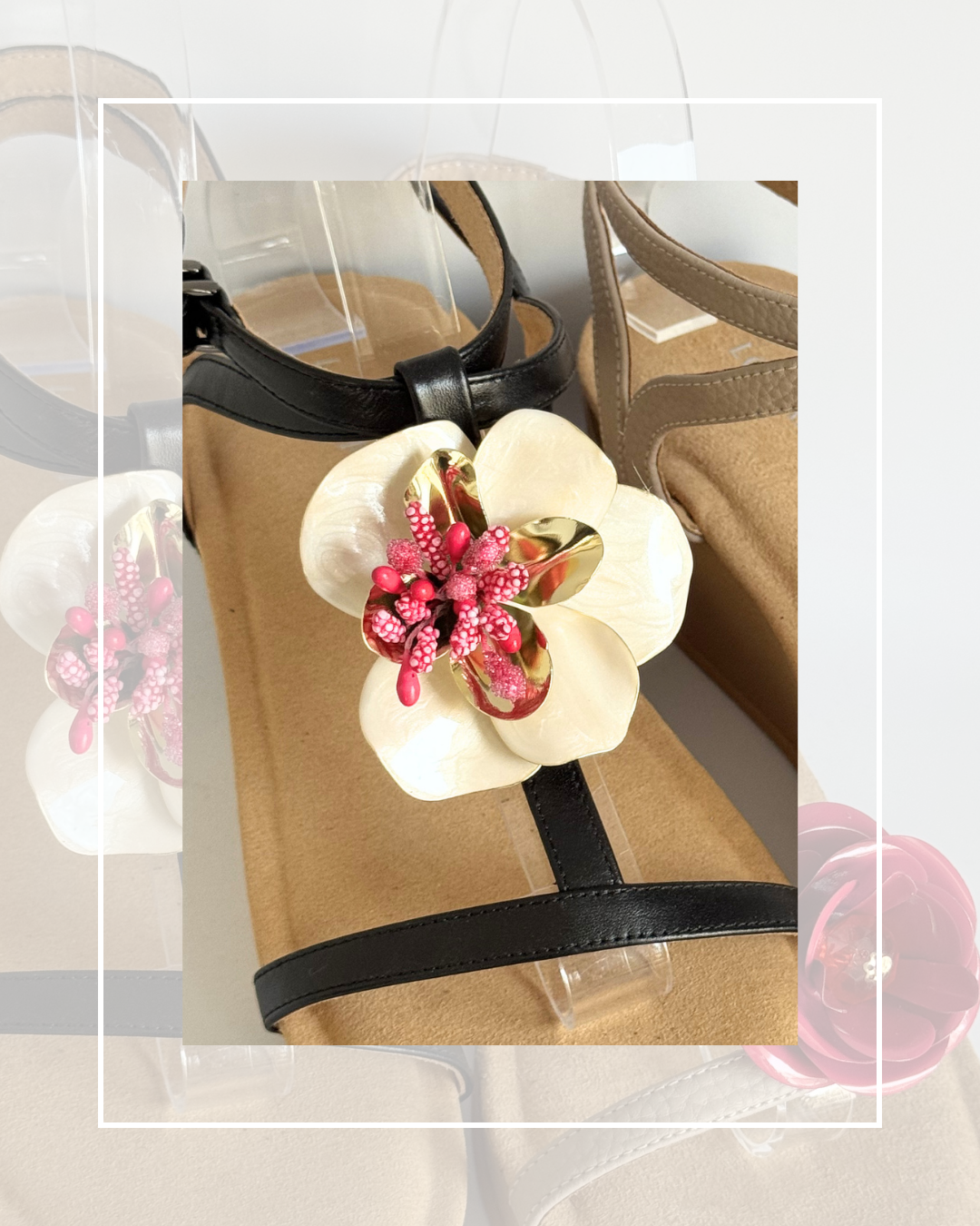 Clip On Large White Metal Orchid